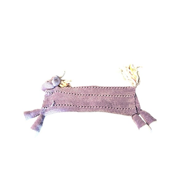 Crochet Handmade Purple Unicorn Blanket 23 by 37 In Chenille Soft Stuffed Lovie